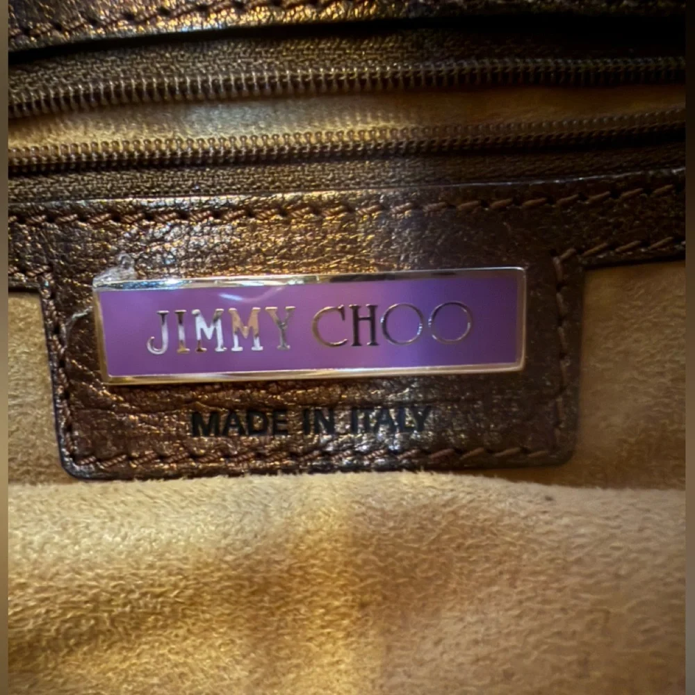 Jimmy Choo Metallic Leather Slouchy Shoulder Bag-see callouts